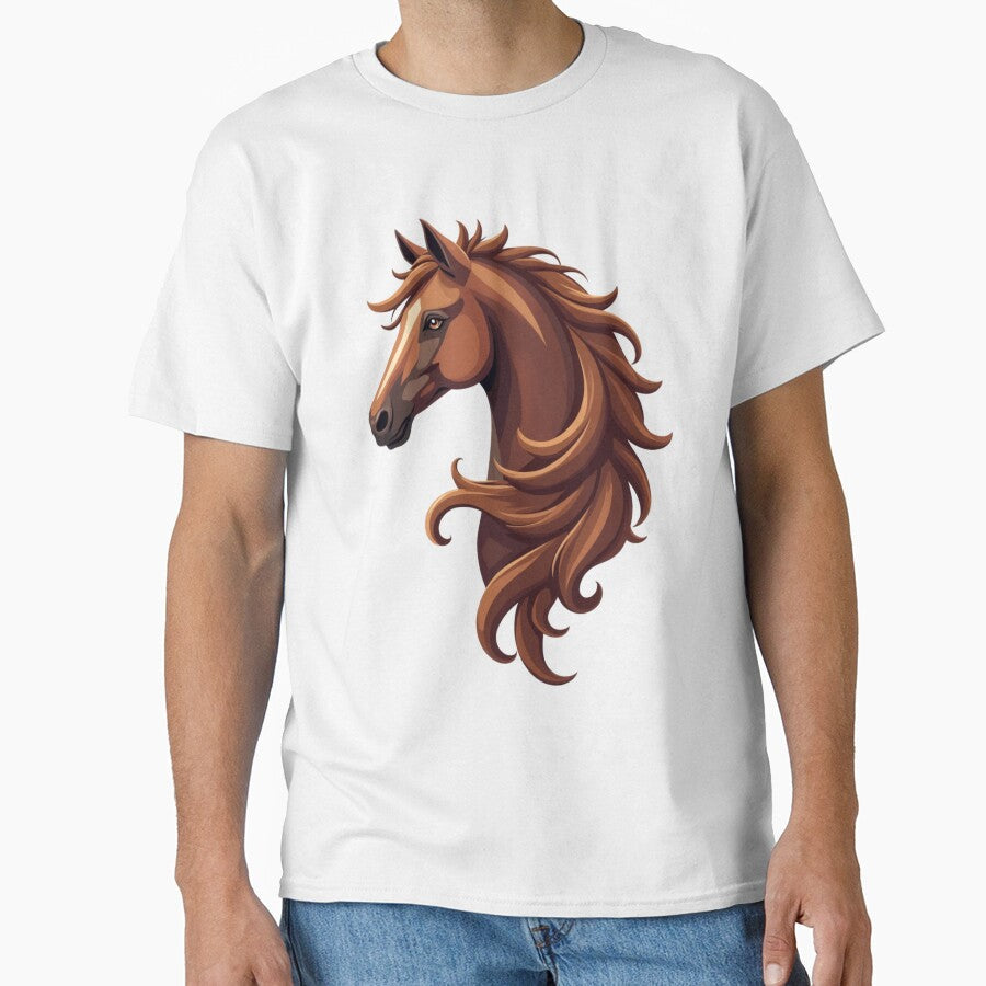Chestnut Sorrel Horse Head Elegant Equestrian Design - Adult & Kids T-Shirts, Sweatshirts & Hoodies apparel design preview 1