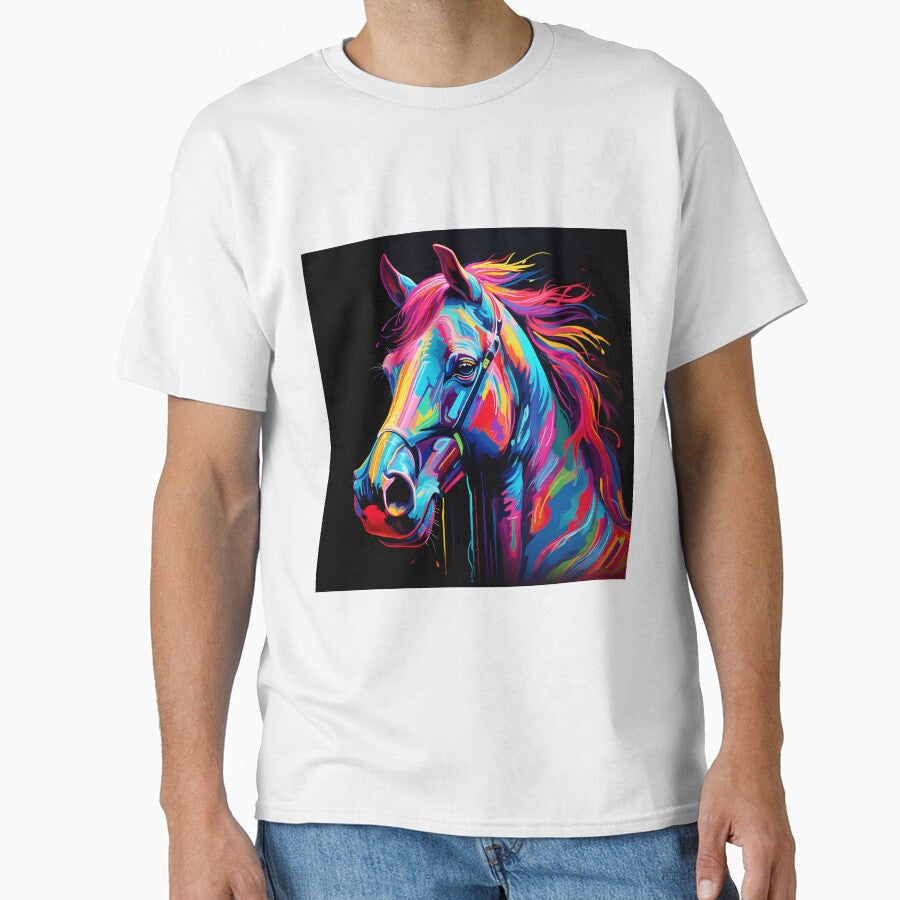 Colorful neon horse print by dcrc - Adult & Kids T-Shirts, Sweatshirts & Hoodies apparel design preview 1