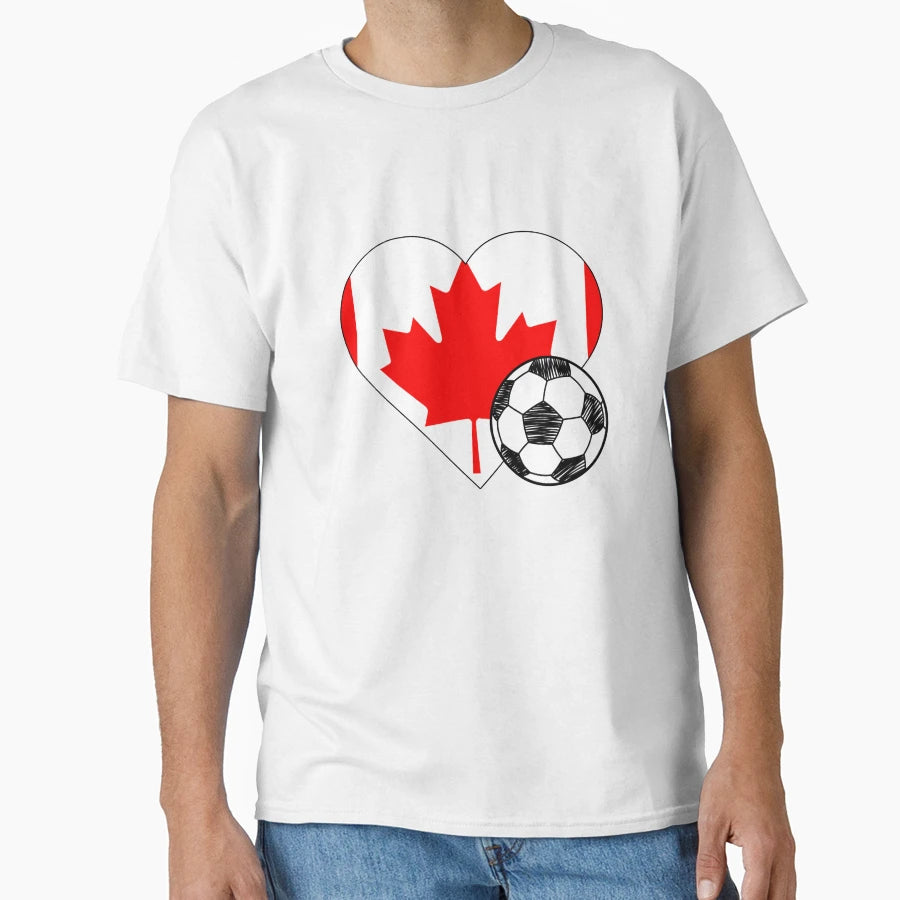 Canada Soccer Heart T-Shirt - Trendy Graphic Men Women - T-Shirt, Sweatshirt, Hoodie