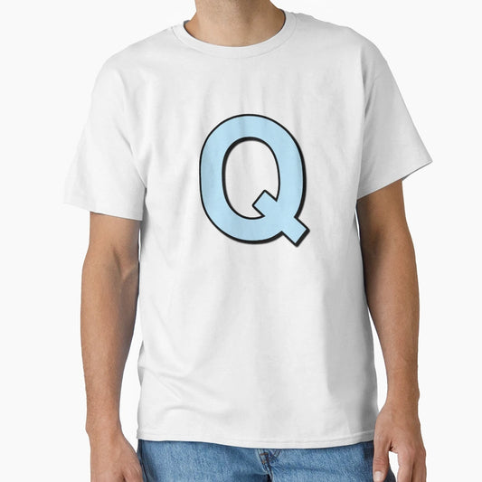 Blue Letter Q T-Shirt - Fun Novelty Design for Adults - T-Shirt, Sweatshirt, Hoodie