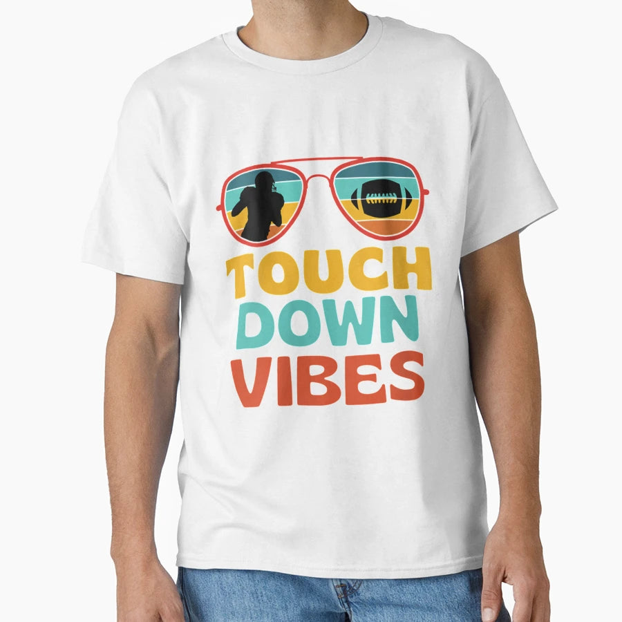 Womens Football Touchdown Vibes T-Shirt - Aesthetic Graphic Men Women - T-Shirt, Sweatshirt, Hoodie