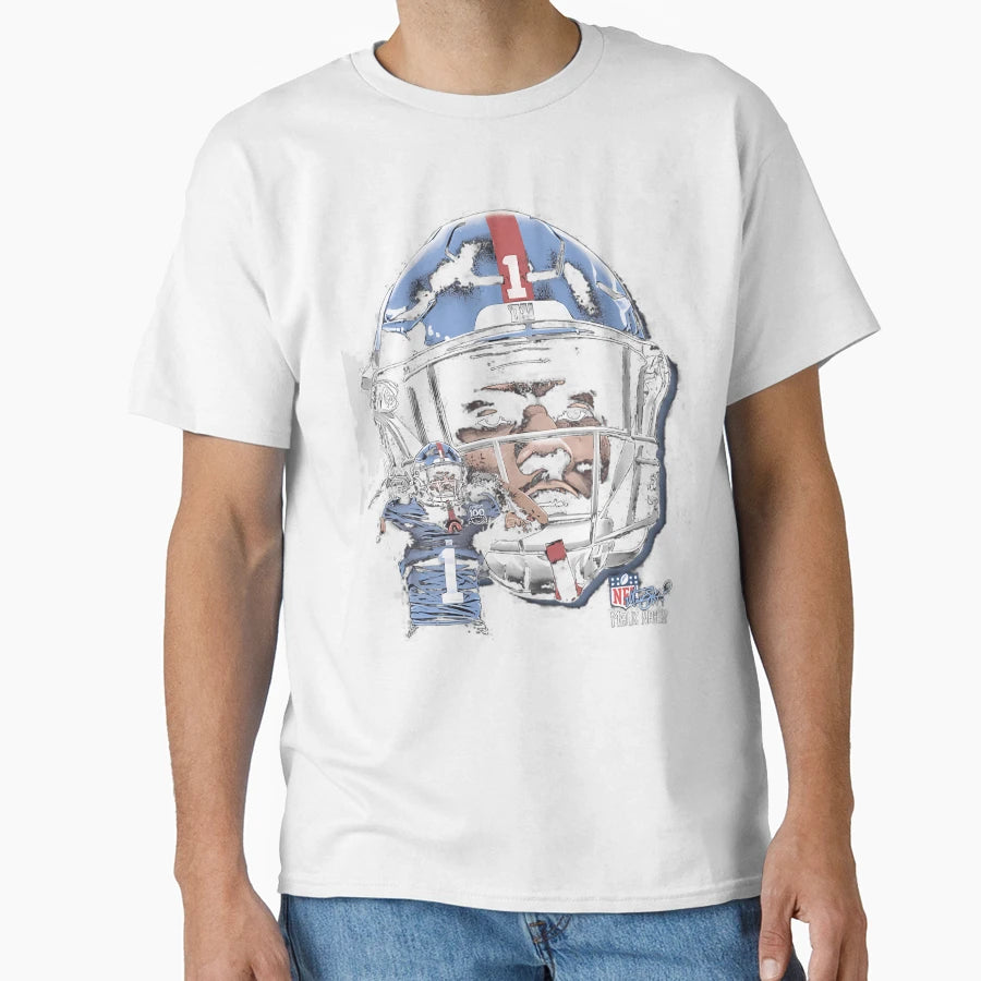 Malik Nabers New York G Helmet T-Shirt - Casual Everyday Wear Men Women - T-Shirt, Sweatshirt, Hoodie