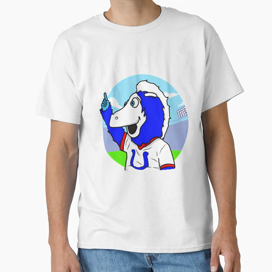 Blue Indianapolis Colts Mascot T-Shirt - Casual Everyday Wear for Adults - T-Shirt, Sweatshirt, Hoodie