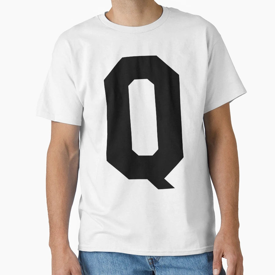 Alphabet Black Q Sports Letter Q T-Shirt - Minimalist Print Men Women - T-Shirt, Sweatshirt, Hoodie