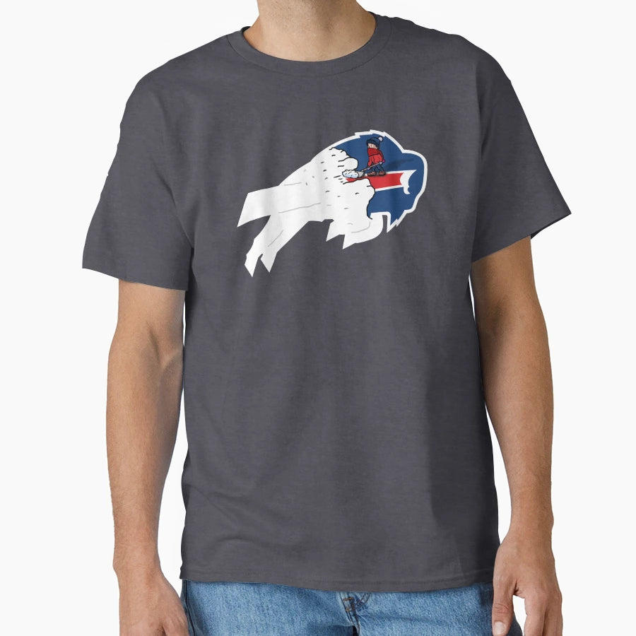 Snowstorm Buffalo Bills Logo Blue Red T-Shirt - Streetwear Style Unisex - T-Shirt, Sweatshirt, Hoodie