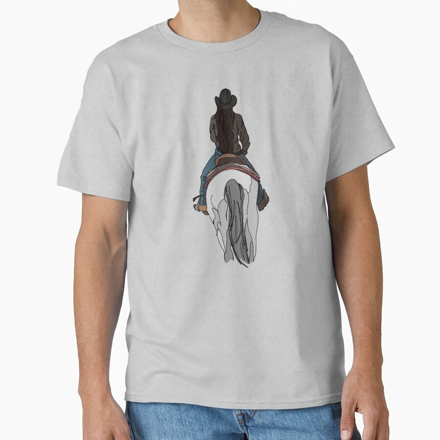 Grey Horse Cowgirl by OWR-Artistry - Adult & Kids T-Shirts, Sweatshirts & Hoodies apparel design preview 1