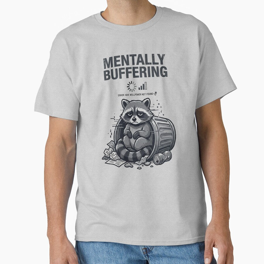 Mentally Buffering Raccoon Alt Meme by ZyxDes - Adult & Kids T-Shirts, Sweatshirts & Hoodies apparel design preview 1