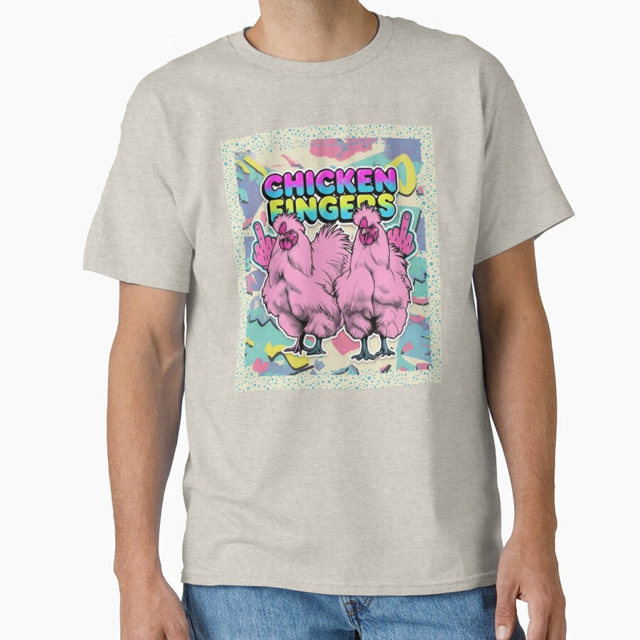 Retro 90s Funny Silkie Chickens Chicken Fingers by - Adult & Kids T-Shirts, Sweatshirts & Hoodies apparel design preview 1