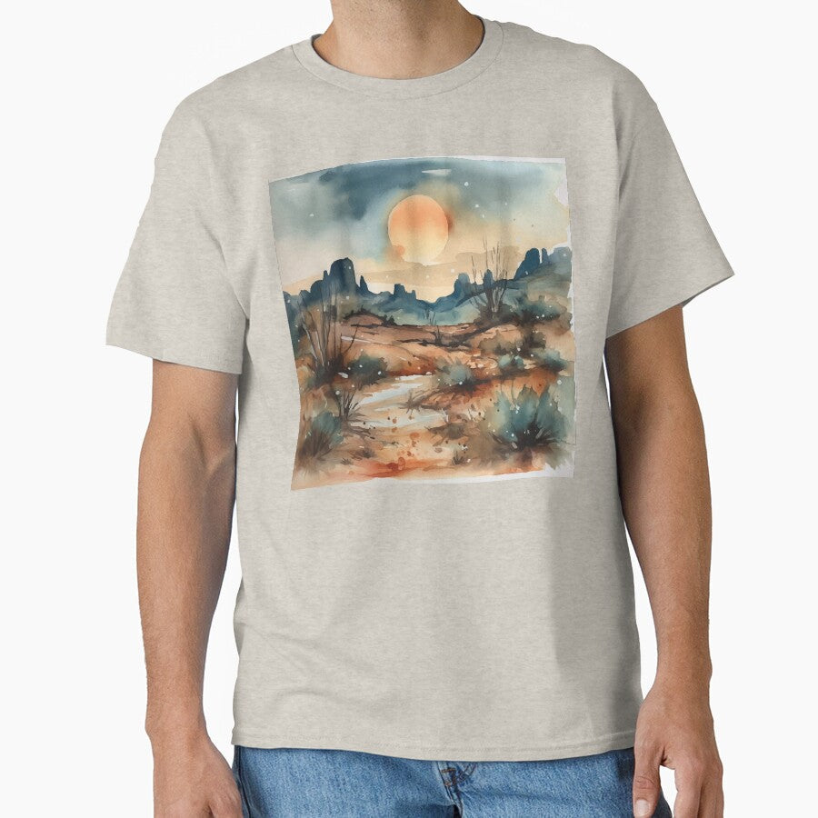 Sunset in the SouthWest Boho Desert Landscape - Adult & Kids T-Shirts, Sweatshirts & Hoodies apparel design preview 1