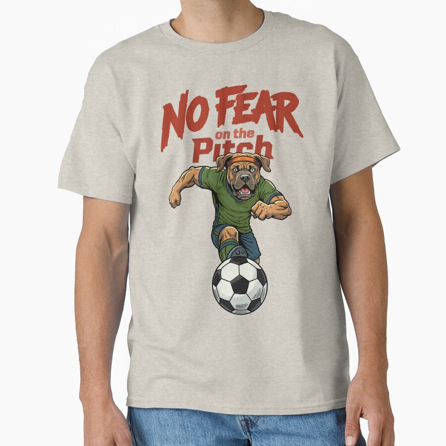 No Fear on the Pitch Fearless Soccer Dog by CARPIO - Adult & Kids T-Shirts, Sweatshirts & Hoodies apparel design preview 1