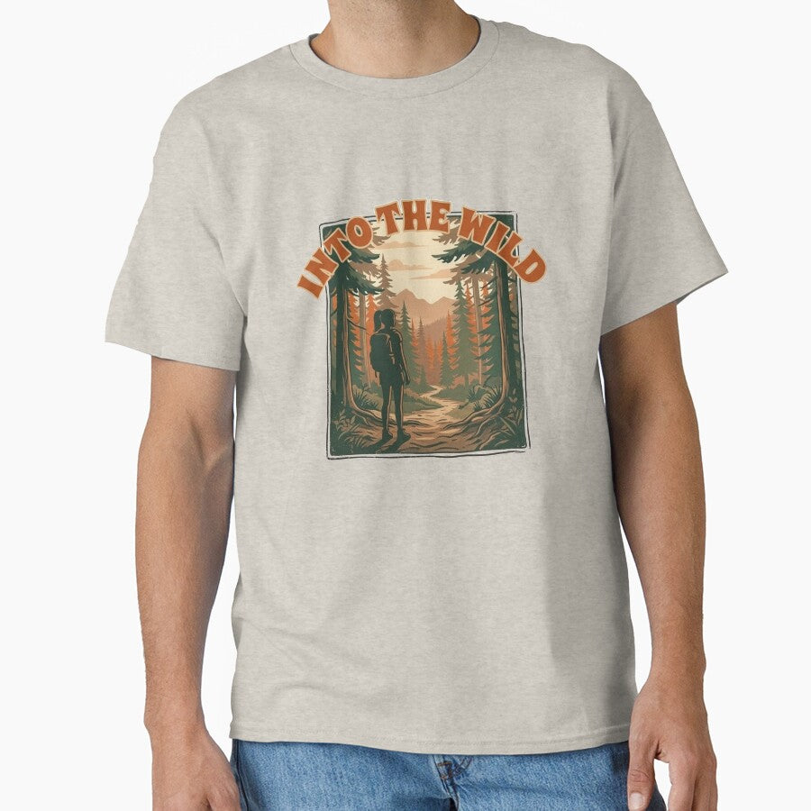 Retro Forest Solo Female Traveler Into The Wild - Adult & Kids T-Shirts, Sweatshirts & Hoodies apparel design preview 1