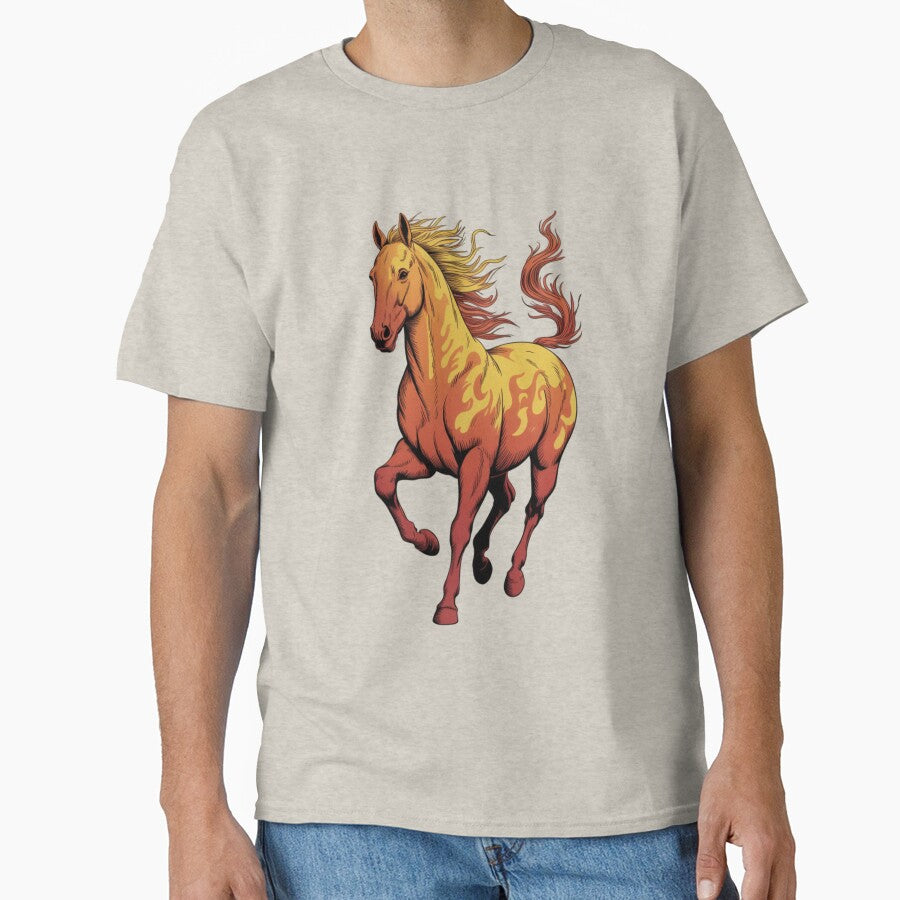 A majestic horse rendered in flame-like style by - Adult & Kids T-Shirts, Sweatshirts & Hoodies apparel design preview 1
