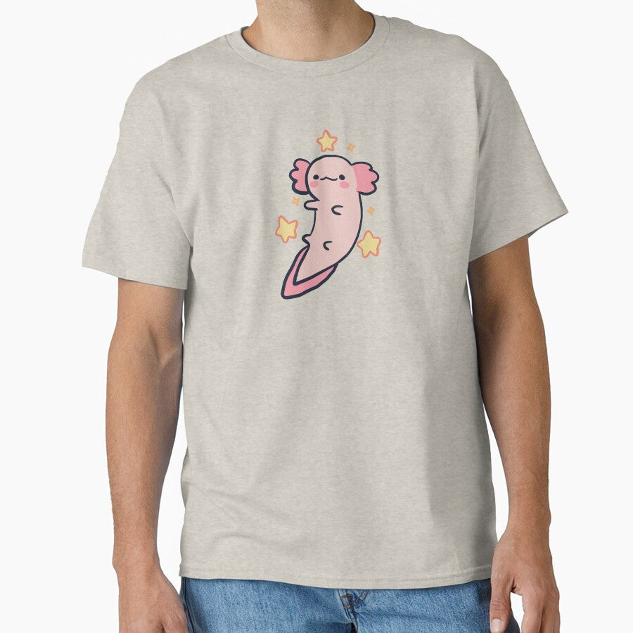 Cute Axolotl with stars by Artofmayara - Adult & Kids T-Shirts, Sweatshirts & Hoodies apparel design preview 1