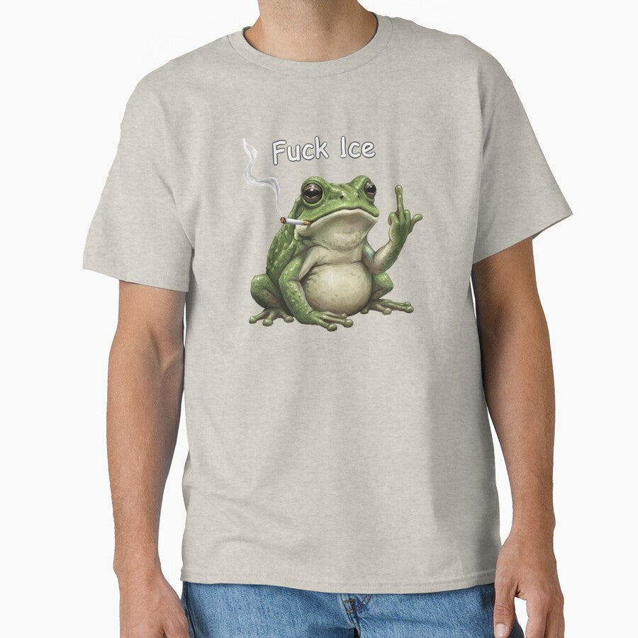 Fuck Ice, Middle finger, Angry Frog, funnyfits70, - Adult & Kids T-Shirts, Sweatshirts & Hoodies apparel design preview 1