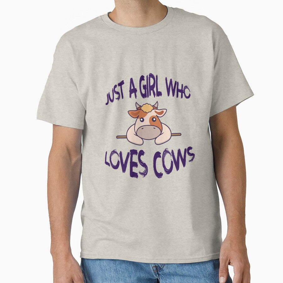 Just a girl who loves cows by lunacarter - Adult & Kids T-Shirts, Sweatshirts & Hoodies apparel design preview 1