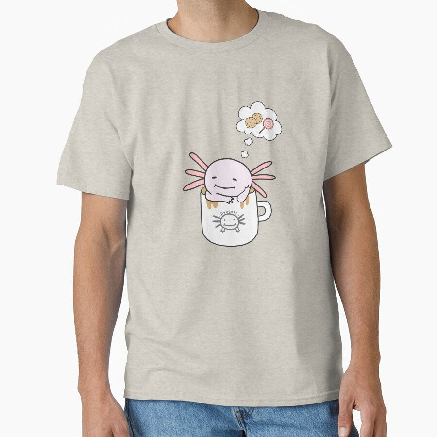 Axolotl in a Coffee Mug Cute Meme Funny Food Kawaii - Adult & Kids T-Shirts, Sweatshirts & Hoodies apparel design preview 1