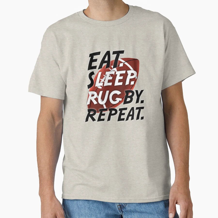 Eat Sleep Rugby Repeat 5 T-Shirt - Graphic Print Men Women - T-Shirt, Sweatshirt, Hoodie