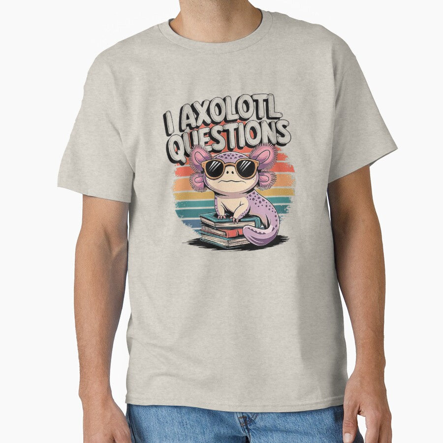 Funny Axolotl Design I Questions by love3617 - Adult & Kids T-Shirts, Sweatshirts & Hoodies apparel design preview 1