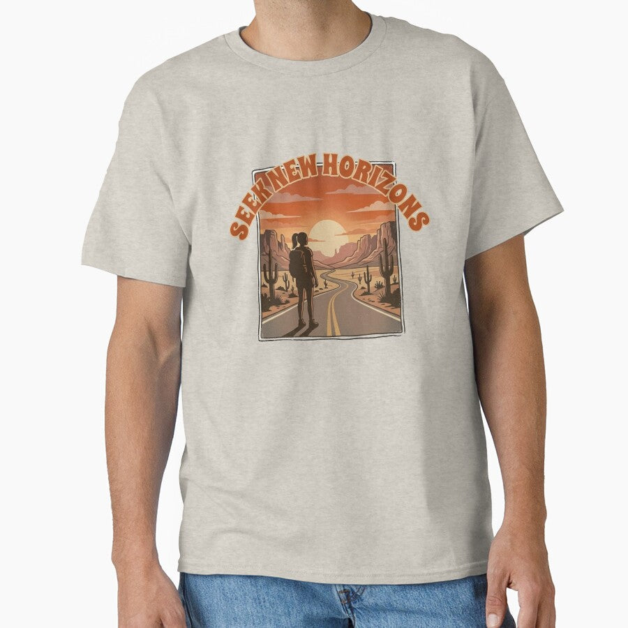 Retro Desert Road Solo Female Traveler Seek New - Adult & Kids T-Shirts, Sweatshirts & Hoodies apparel design preview 1