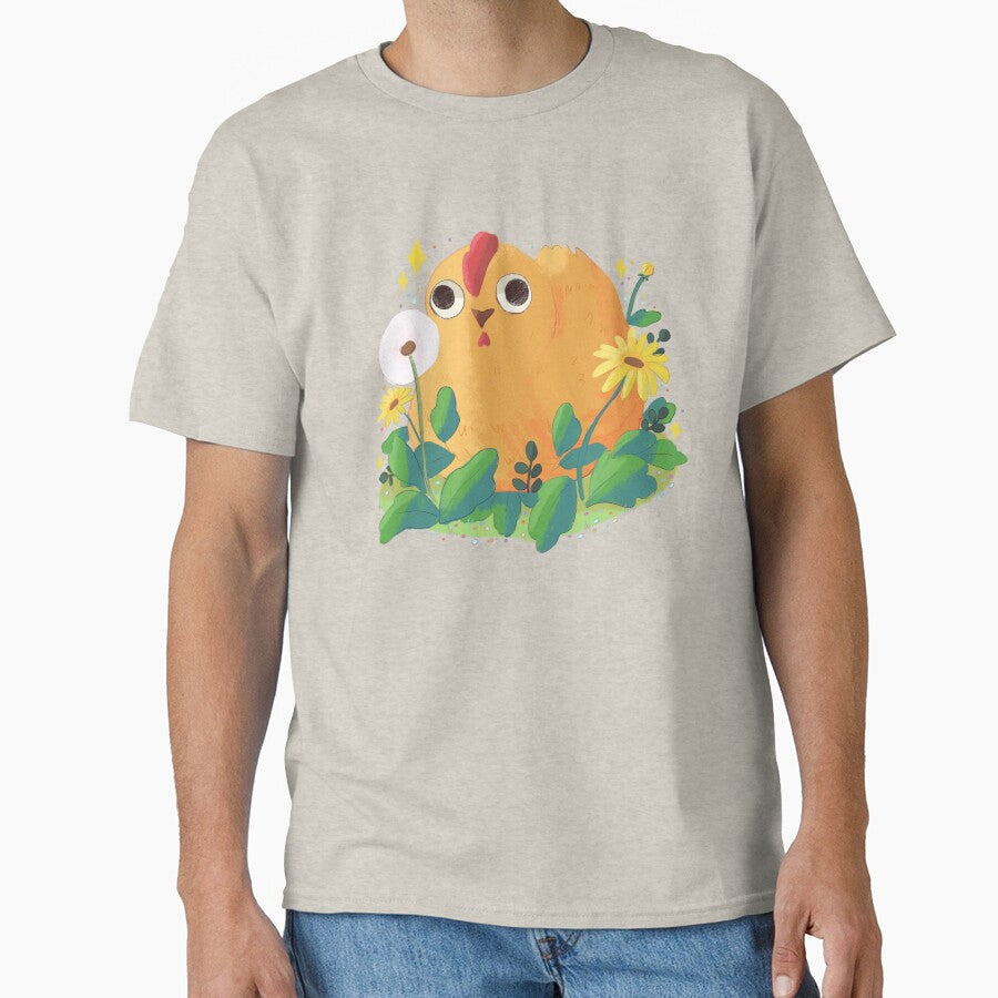 Chicken with flowers drawing by Mayarart - Adult & Kids T-Shirts, Sweatshirts & Hoodies apparel design preview 1