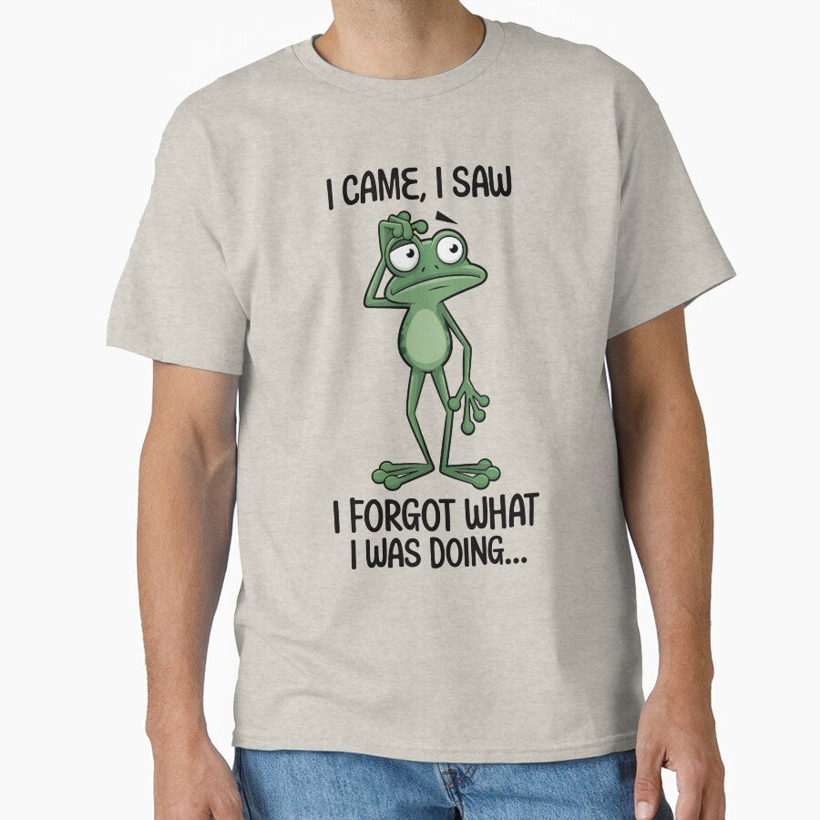 I Came, Saw, Forgot Frog by ArtBoyss - Adult & Kids T-Shirts, Sweatshirts & Hoodies apparel design preview 1