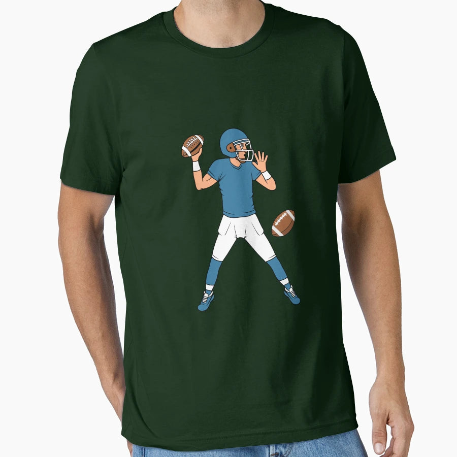 American Football Cartoon T-Shirt - Unique Graphic Men Women - T-Shirt, Sweatshirt, Hoodie
