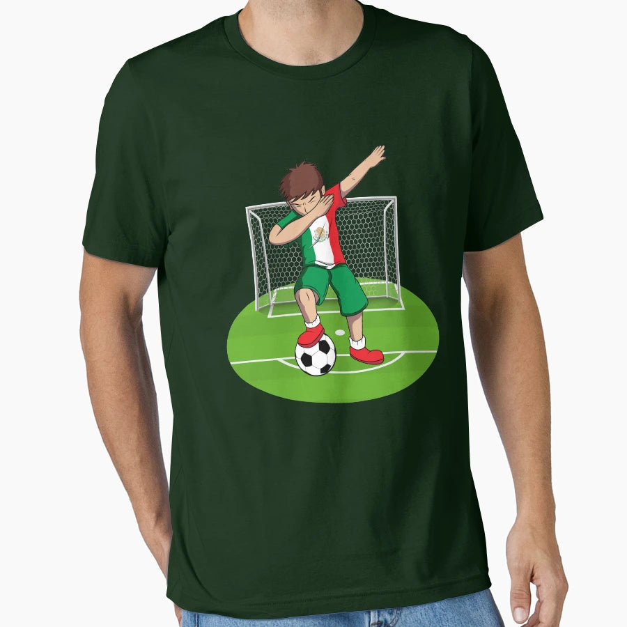 Dabbing Soccer Artwork Mexico Mexican T-Shirt - Graphic Print Unisex - T-Shirt, Sweatshirt, Hoodie