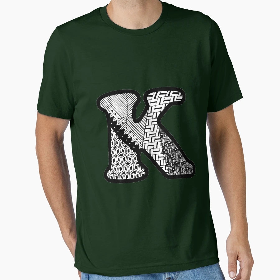 Letter K Big Centered T-Shirt - Graphic Print Unisex - T-Shirt, Sweatshirt, Hoodie