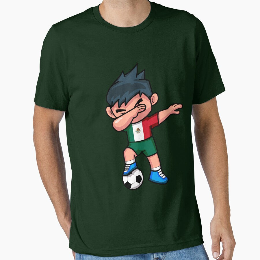 Soccer Boy Dabbing Mexico by melsens - Adult & Kids T-Shirts, Sweatshirts & Hoodies apparel design preview 1