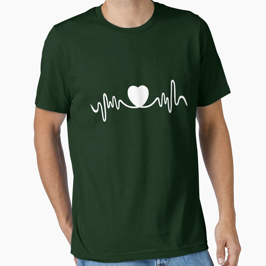 Heart Rate Pulse Love T-Shirt - Casual Everyday Wear Men Women - T-Shirt, Sweatshirt, Hoodie