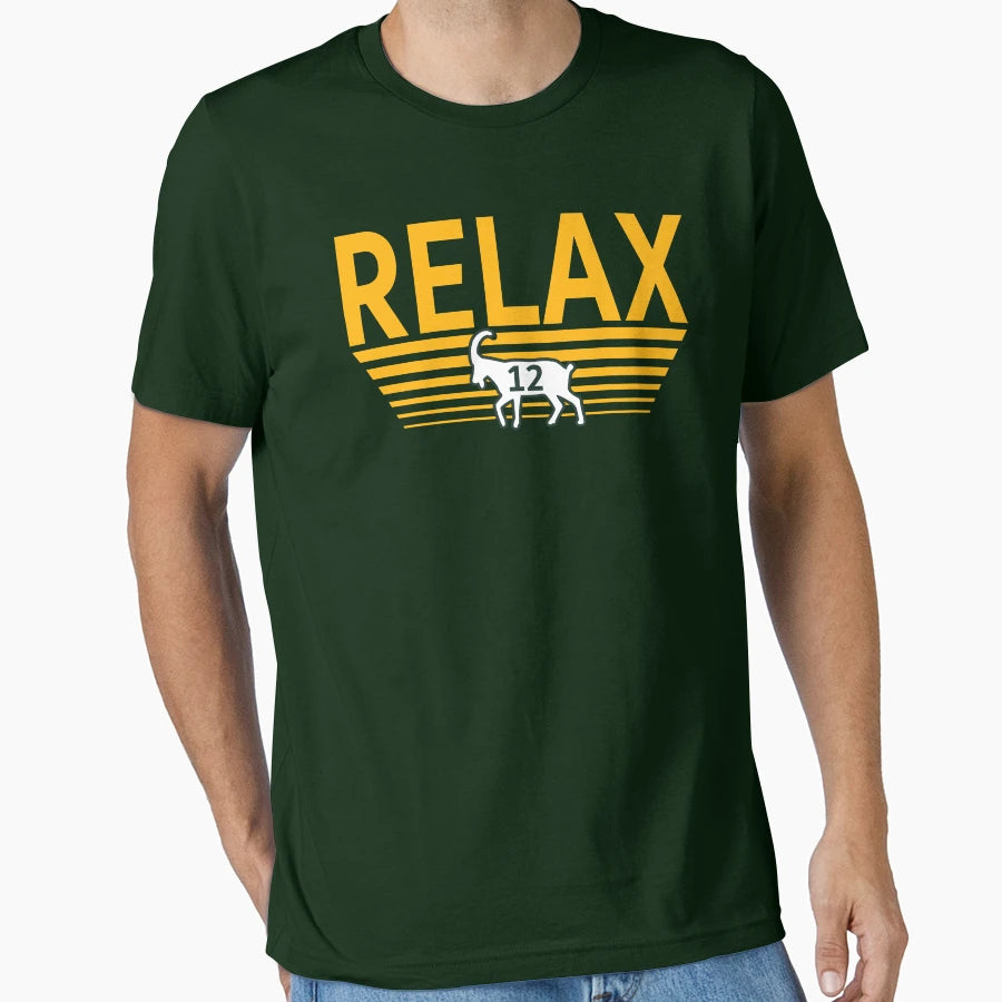 Green Bay Football Fan Funny Relax Goat T-Shirt - Graphic Print Unisex - T-Shirt, Sweatshirt, Hoodie