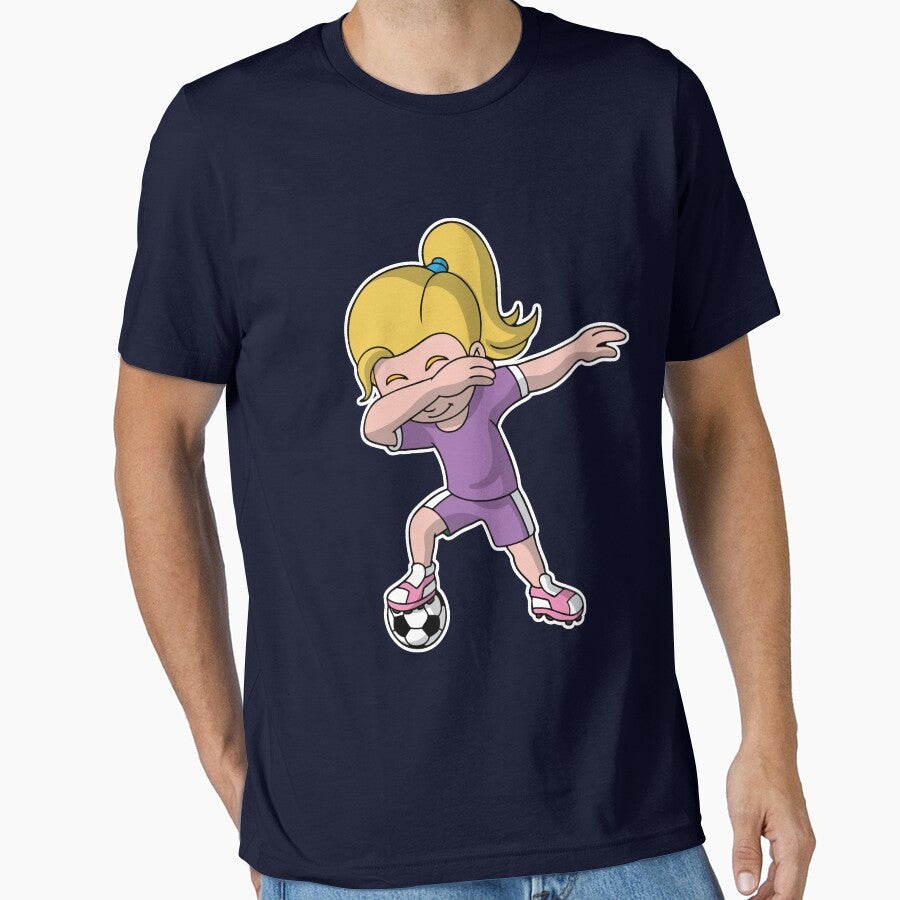 Dabbing Soccer Girl by frittata - Adult & Kids T-Shirts, Sweatshirts & Hoodies apparel design preview 1