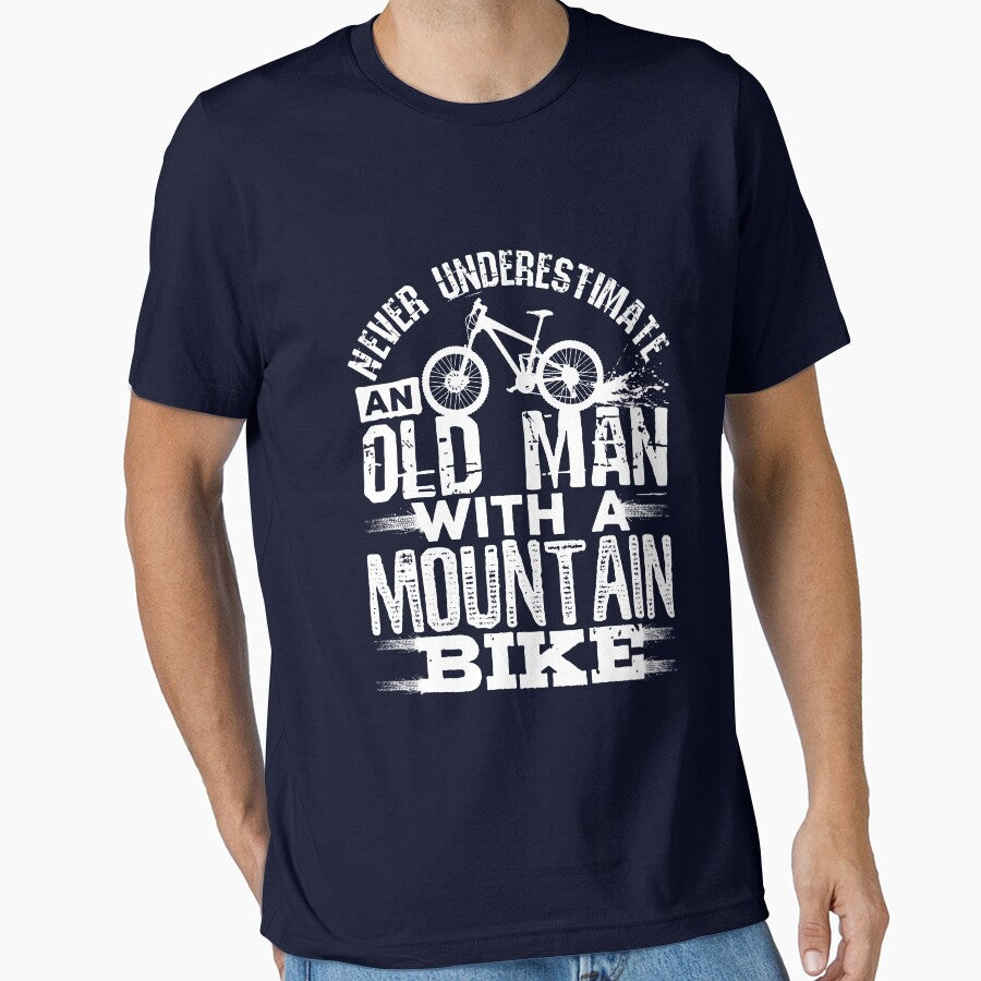 Never Underestimate An Old Man With A Mountain Bike - Adult & Kids T-Shirts, Sweatshirts & Hoodies apparel design preview 1
