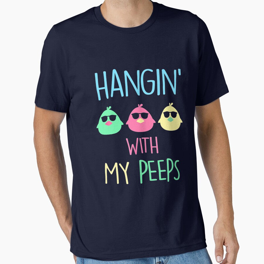 Cute Hanging With My Peeps Happy Easter by Marry1102 - Adult & Kids T-Shirts, Sweatshirts & Hoodies apparel design preview 1