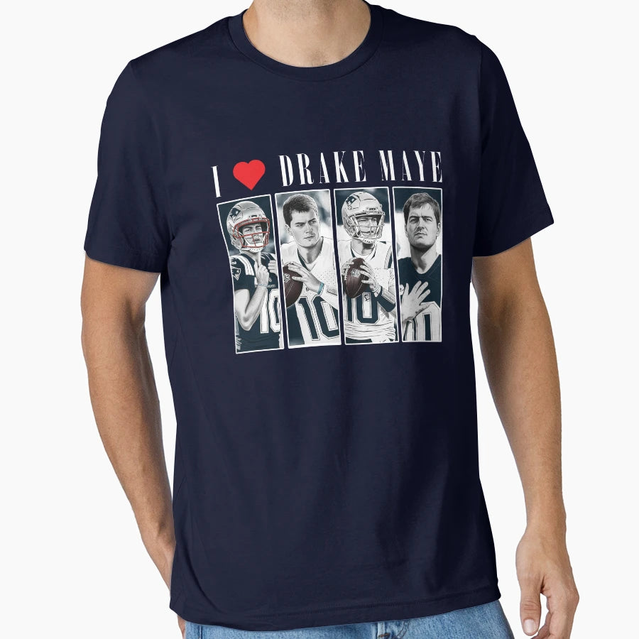 I Love Drake Maye Football T-Shirt - Minimalist Print for Adults - T-Shirt, Sweatshirt, Hoodie