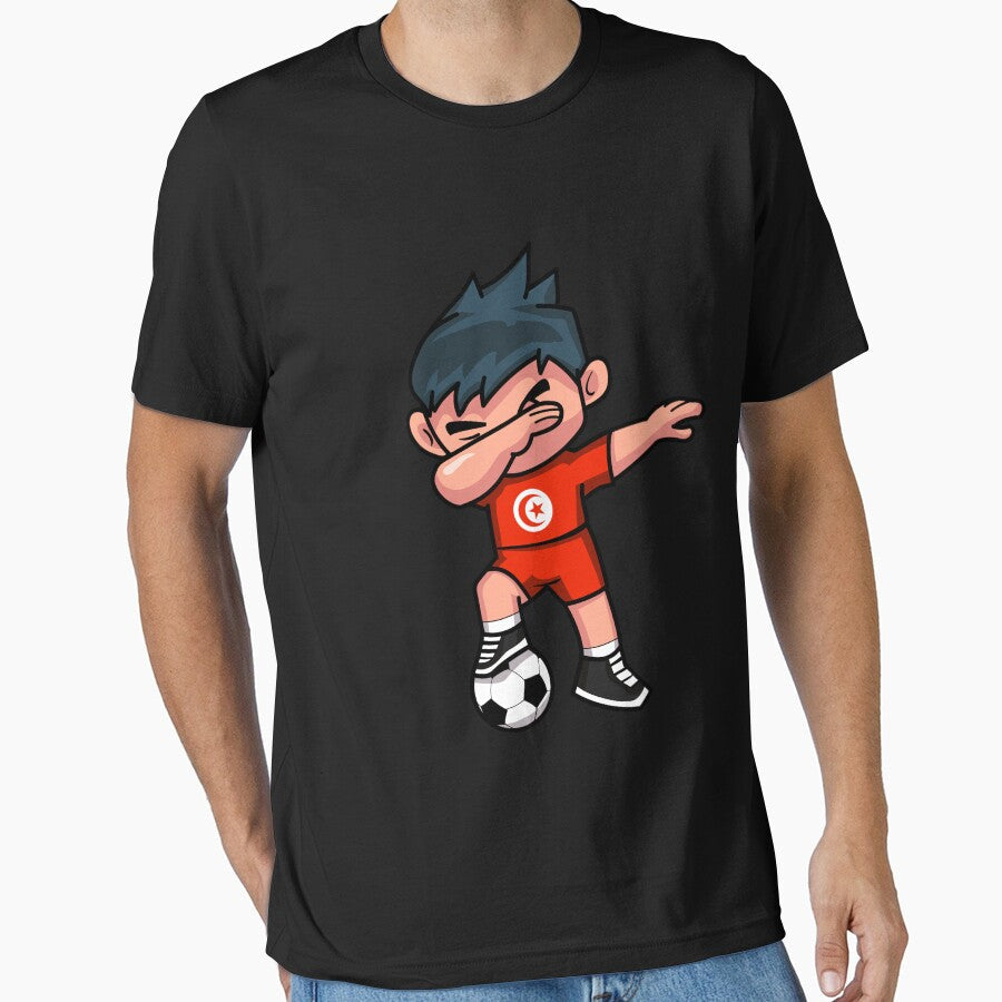 Soccer Boy Dabbing Tunisia by melsens - Adult & Kids T-Shirts, Sweatshirts & Hoodies apparel design preview 1