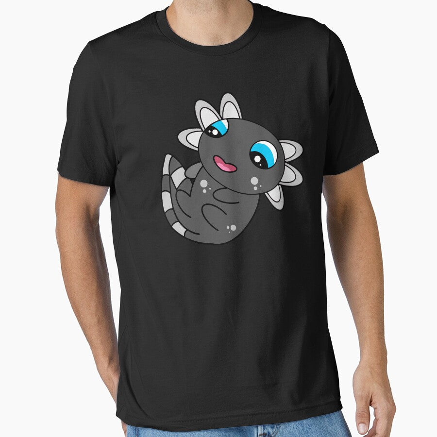 Cute Baby Black Axolotl by eternallygifted - Adult & Kids T-Shirts, Sweatshirts & Hoodies apparel design preview 1
