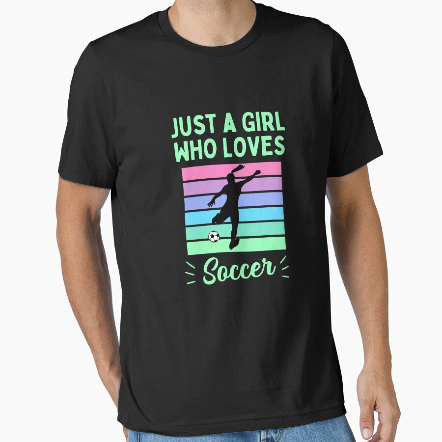 Just a Girl Who Loves Soccer Gift for Girls by - Adult & Kids T-Shirts, Sweatshirts & Hoodies apparel design preview 1