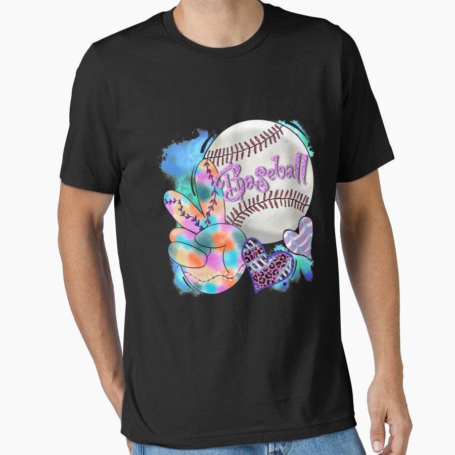 Peace Love Baseball by dalypdesign - Adult & Kids T-Shirts, Sweatshirts & Hoodies apparel design preview 1