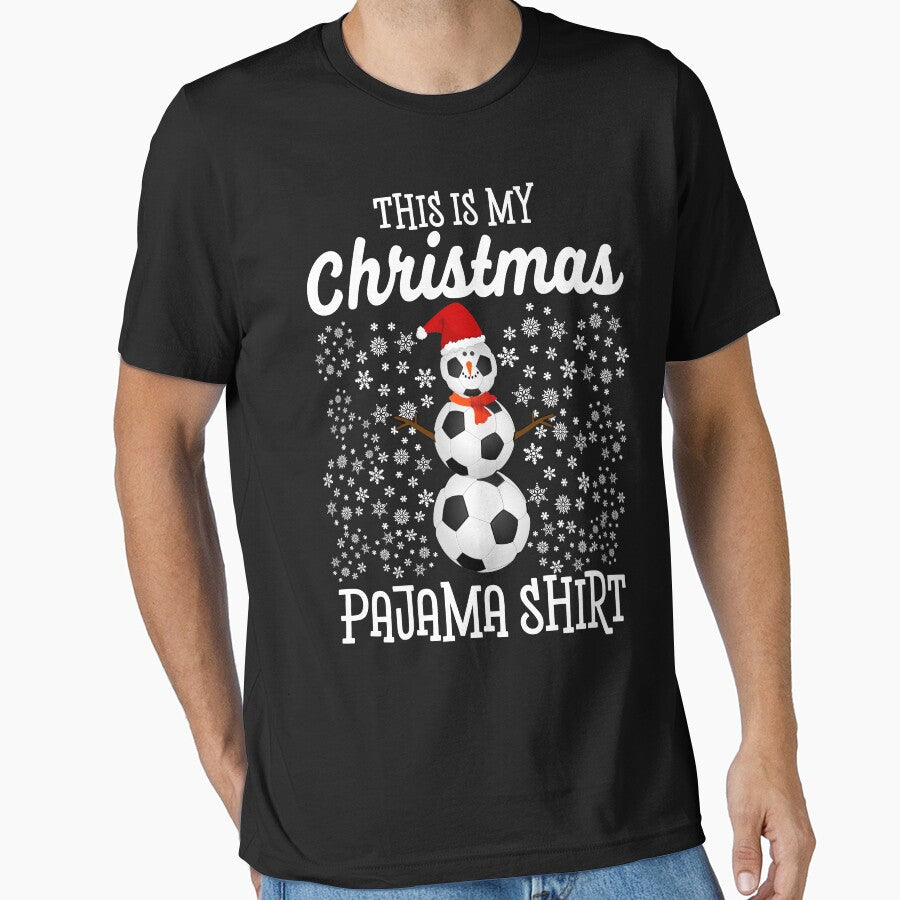 This Is My Christmas Pajama Funny Soccer Snowman by - Adult & Kids T-Shirts, Sweatshirts & Hoodies apparel design preview 1