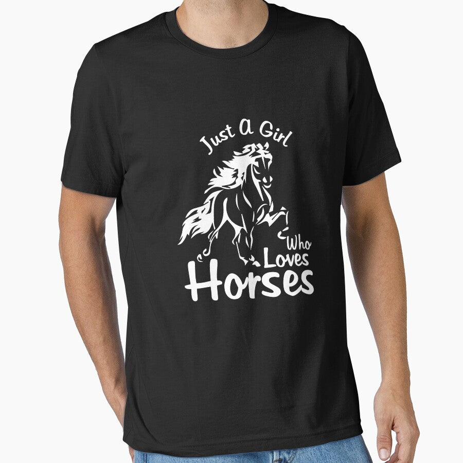 Just A Girl Who Loves Horses, Equestrian Gift, - Adult & Kids T-Shirts, Sweatshirts & Hoodies apparel design preview 1