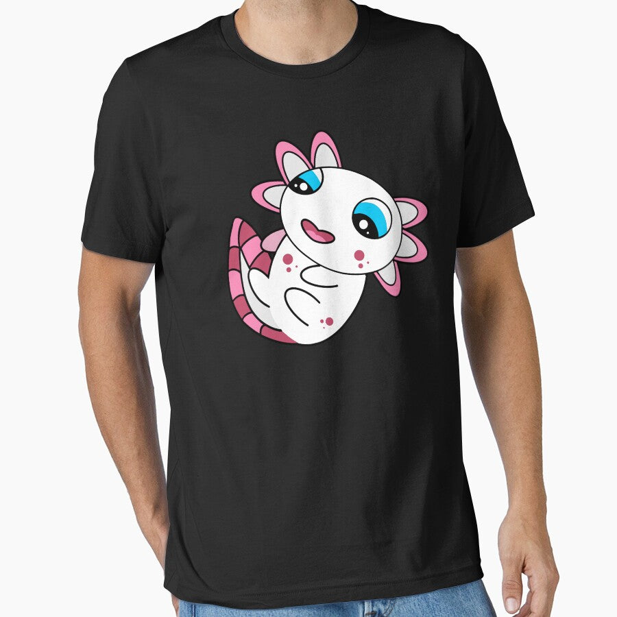Cute Baby White Axolotl Albino by eternallygifted - Adult & Kids T-Shirts, Sweatshirts & Hoodies apparel design preview 1