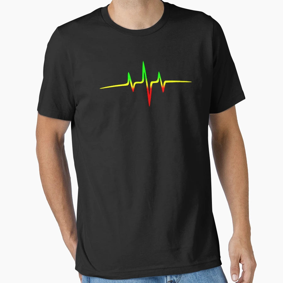 Music Pulse Reggae Heartbeat T-Shirt - Casual Everyday Wear Men Women - T-Shirt, Sweatshirt, Hoodie