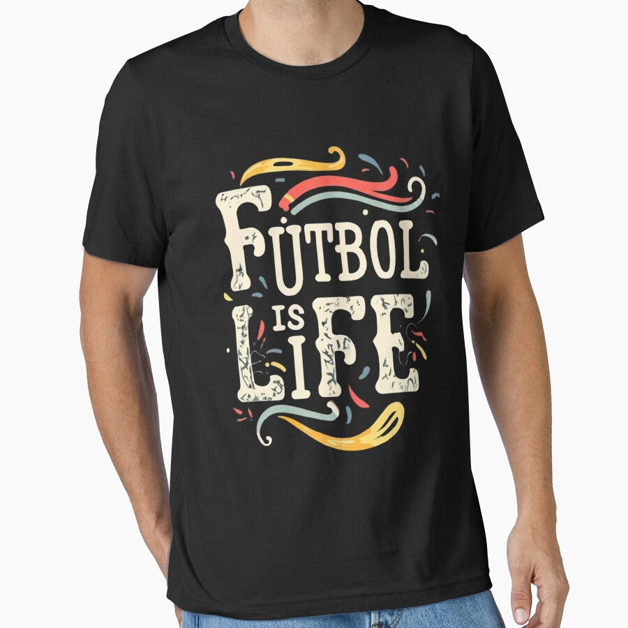 Futbol Is Life Modern Soccer Fan Classic by hero08 - Adult & Kids T-Shirts, Sweatshirts & Hoodies apparel design preview 1