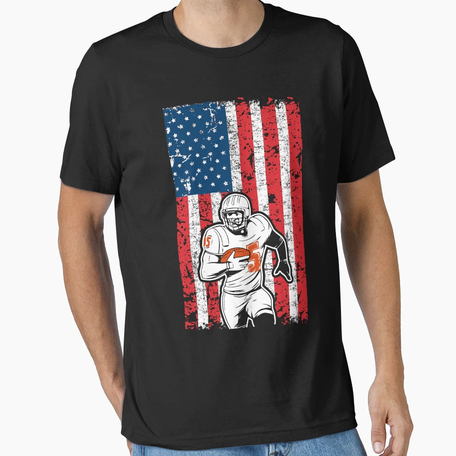Usa Flag Football T-Shirt - Custom Art Print for Adults - T-Shirt, Sweatshirt, Hoodie