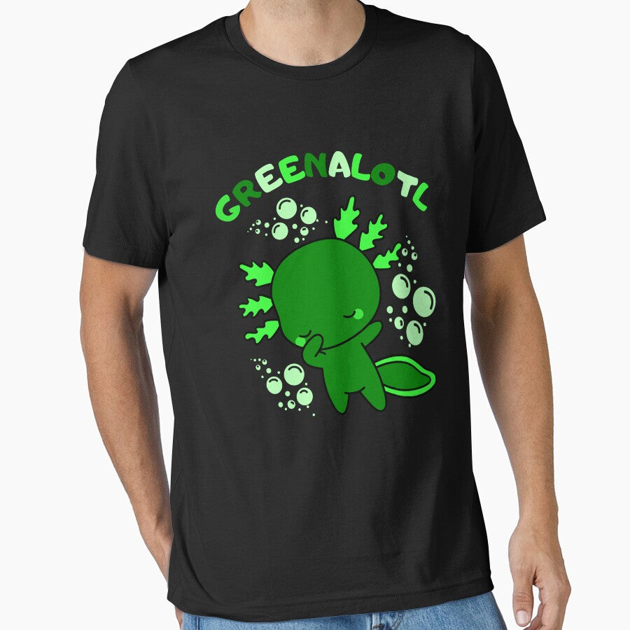 Cute cartoon baby Green axolotl by ColorAlotl - Adult & Kids T-Shirts, Sweatshirts & Hoodies apparel design preview 1