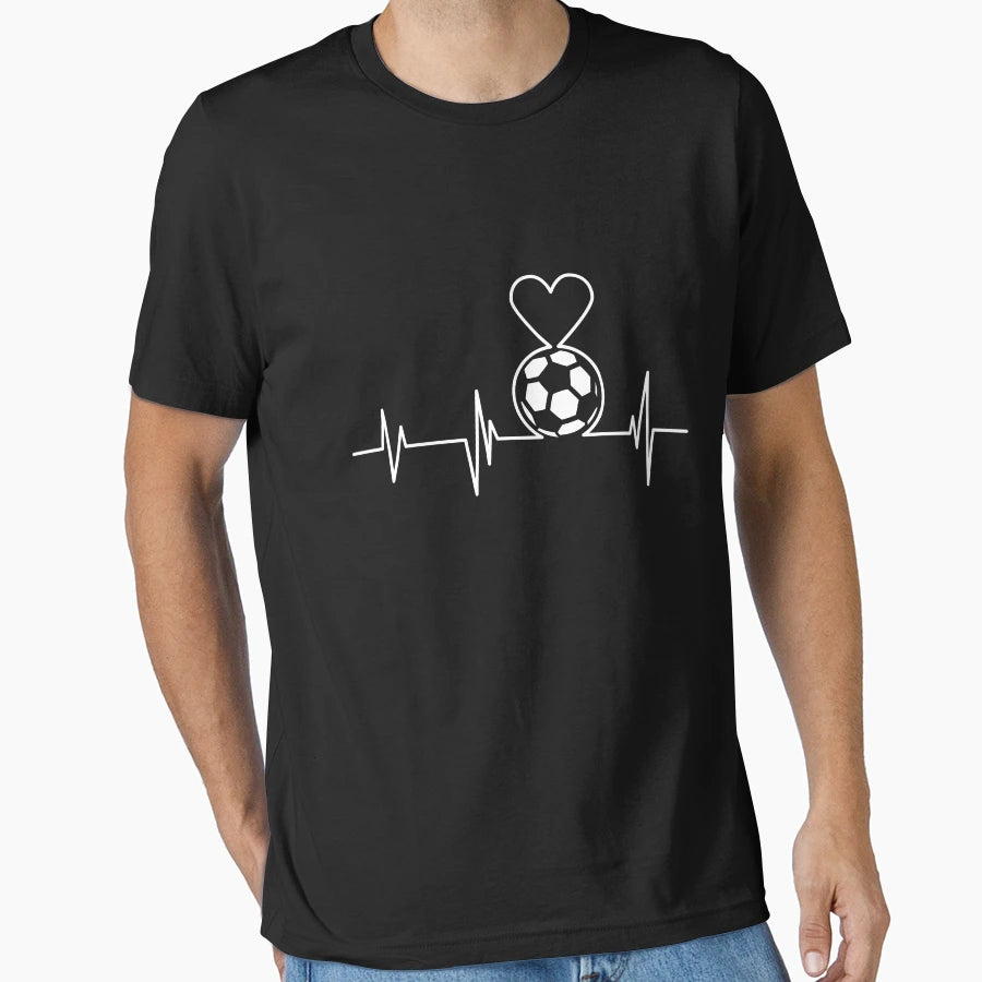 Soccer Heartbeat Football Gift T-Shirt - Custom Art Print for Adults - T-Shirt, Sweatshirt, Hoodie