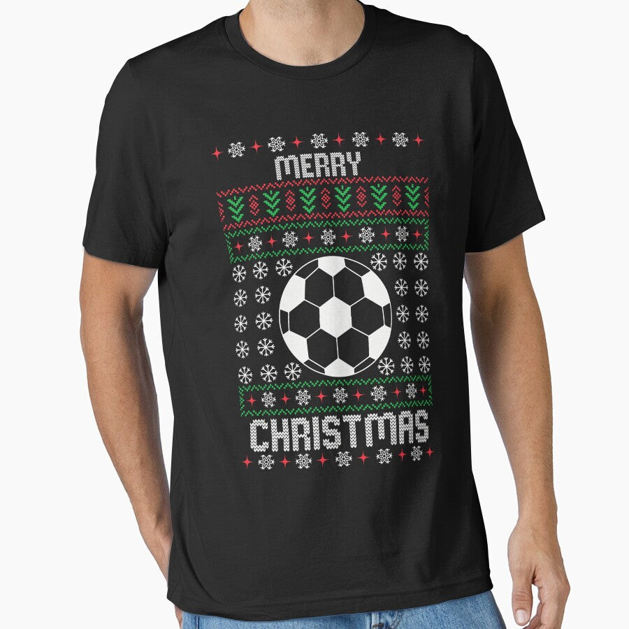 Merry Christmas Soccer Ugly Sweater by Georgy09 - Adult & Kids T-Shirts, Sweatshirts & Hoodies apparel design preview 1