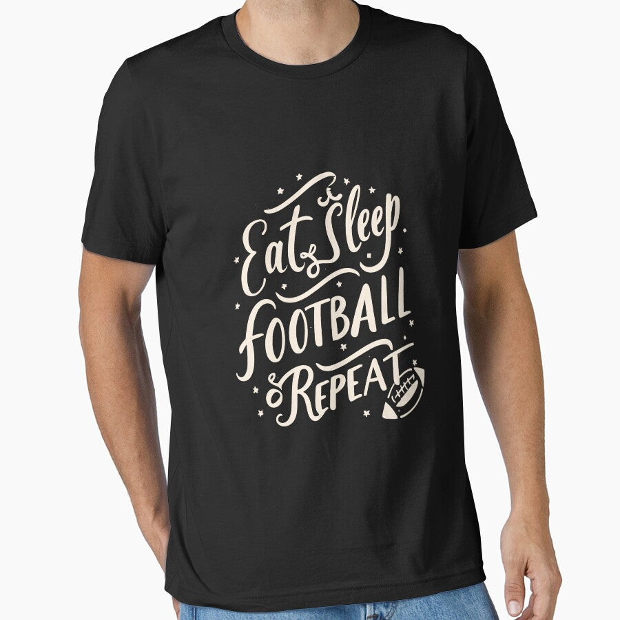Eat,sleep,football,repeat by gittuska11 - Adult & Kids T-Shirts, Sweatshirts & Hoodies apparel design preview 1