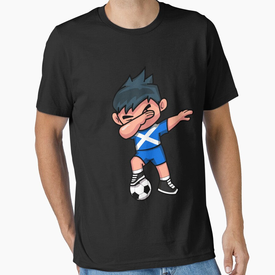 Soccer Boy Dabbing Scotland by melsens - Adult & Kids T-Shirts, Sweatshirts & Hoodies apparel design preview 1